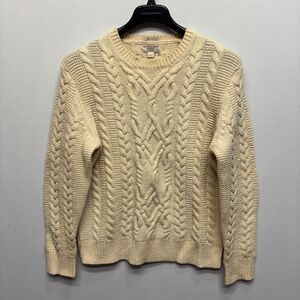 Wallace & Barnes Men 100% Shetland Wool Cable Knits Sweater Size Medium D122 -23